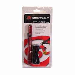 Streamlight 66136 Stylus Pro USB W/120V AC Adapter-, Red