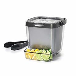 OXO 11169200 Good Grips Double Wall Ice Bucket with Tongs and Garnish Tray,Gray