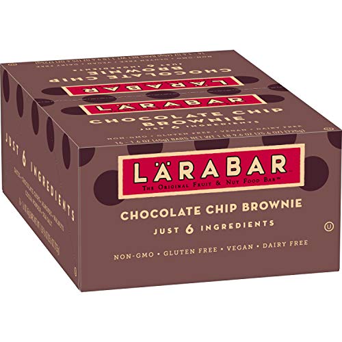LRABAR Larabar Gluten Free Bar, Chocolate Chip Brownie, 1.6 oz Bars (16 Count), Whole Food Gluten Free Bars, Dairy Free Snacks