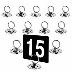 New Star Foodservice 23398 Ring-Clip Table Number Holder/Number Stand/Place Card Holder, Set of 12, 1.5-Inch