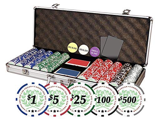 DaVinci DA VINCI Professional Casino Del Sol Poker Chips Set with Case (Set of 500), 11.5gm