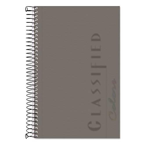 TOPS Classified Business Notebook, 5.5 x 8.5-Inch, College Rule, 100 Sheets per Book, Graphite Plastic Cover (73507)