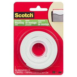 Scotch Mounting, Fastening & Surface Protection 3M 110-3M Scotch 110- Indoor Mounting Tape, 1/2-inch x 75-inches, White, 1-Roll (110)