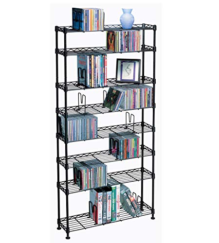 Photo 1 of Atlantic Maxsteel 8 Tier Shelving - Heavy Gauge Steel Wire Shelving for 440 CD/228 DVD/264 BluRay/Games Media in Black -
