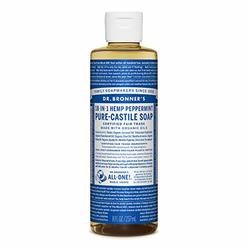 Dr. Bronner's Dr. Bronnerâ??s - Pure-Castile Liquid Soap (Peppermint, 8 ounce) - Made with Organic Oils, 18-in-1 Uses: Face, Body, Hair,