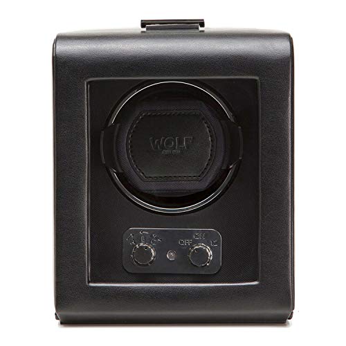 WOLF 270002 Heritage Single Watch Winder with Cover, Black