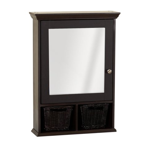 Zenith Products ZPC Zenith Products Corporation TH22CH Zenith, Medicine Cabinet with Wicker Baskets, Espresso