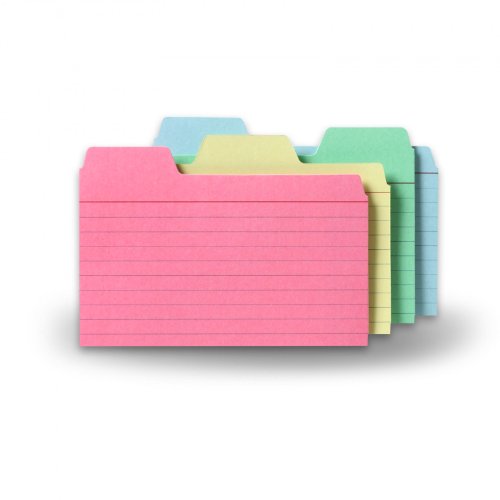 Find It Find-It Tabbed Index Cards, 3 x 5 Inches, Assorted Colors, 48-Pack (FT07216)
