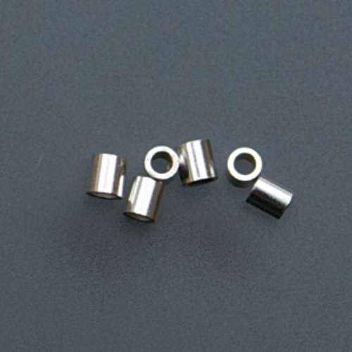 Euro Tool Sterling Silver Tube Crimp Beads, 2 X 2 Millimeters, Pack of 100 | BDS-110.06