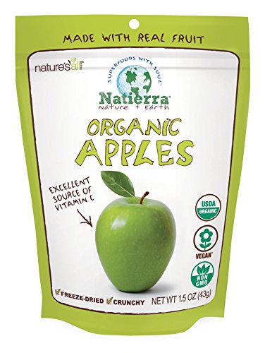 NATIERRA Nature's All Foods Organic Freeze-Dried Apples | Non-GMO & Vegan | 1.5 Ounce