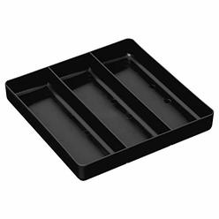 Ernst Manufacturing Home and Garage Organizer Tray, 3-Compartments, Black - 5021, 10.5 inches