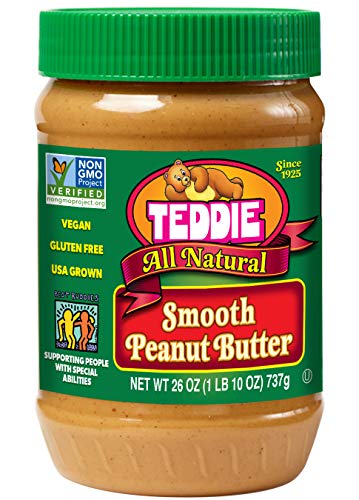 Teddie All Natural Peanut Butter, Smooth, 26-Ounce Jar (Pack of 3)