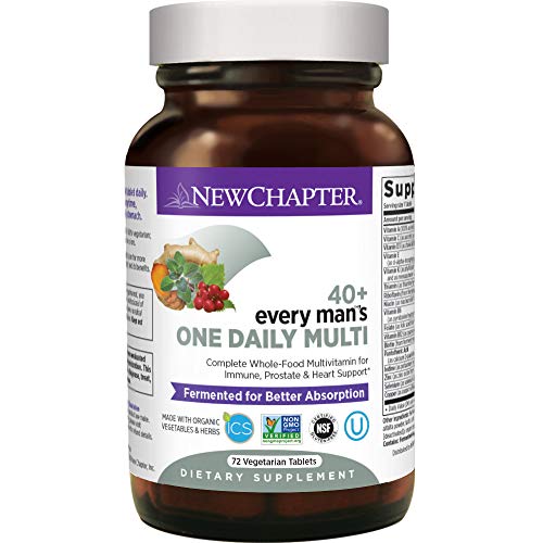 New Chapter Men's Multivitamin, Every Man's One Daily 40+, Fermented with Probiotics + Saw Palmetto + B Vitamins + Vitamin D3