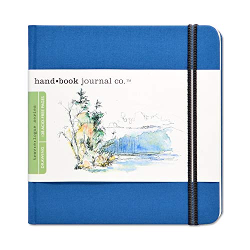 Speedball Travelogue Drawing Book, Square 5-1/2 x 5-1/2, Ultramarine Blue Artist Journal