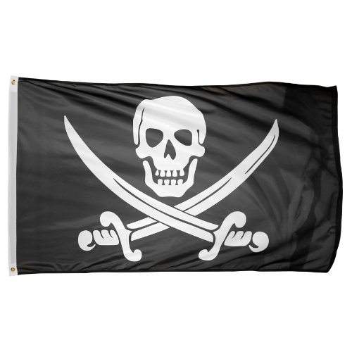 US Flag Store Printed Polyester Pirate Jack Rackham Flag, 3 by 5-Feet