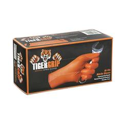 Eppco Tiger Grip Orange Superior Grip Disposable Nitrile Gloves, Large Box of 100 - Great for Mechanics, Auto Hobbyists, Industrial