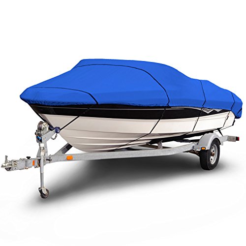Budge B-1200-X5 1200 Denier V-Hull Runabout Boat Cover Blue 17'-19' Long (Beam Width Up to 105") Waterproof, Heavy Duty, UV