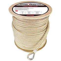 Extreme Max 3006.2282 BoatTector Double Braid Nylon Anchor Line with Thimble - 5/8" x 600', White & Gold