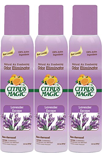 Citrus Magic Natural Odor Eliminating Air Freshener Spray Lavender Escape, Pack of 3, 3-Ounces Each