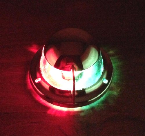 Pactrade Marine PactradeMarine Boat Navigation Bow Light Festoon Stainless Steel, Red and Green