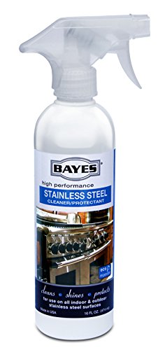 Bayes High-Performance Stainless Steel Cleaner, Polish, and Protectant - Cleans, Shines and Protects Indoor and Outdoor