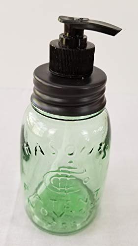 Colonial Tin Works Pint Mason Jar Soap Dispenser,Black
