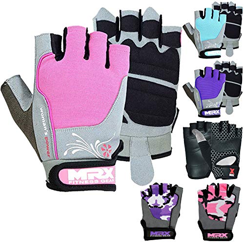 MRX BOXING & FITNESS Weight Lifting/Exercise Grip Gloves for Women, Great for Workouts, Weight Training and More, Pink Small