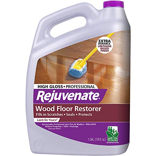 Rejuvenate Professional Wood Floor Restorer and Polish with Durable Finish Non-Toxic Easy Mop On Application High Gloss