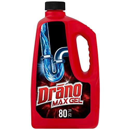 Drano Max Gel Dain Clog Remover and Cleaner for Shower or Sink Drains, Unclogs and Removes Hair, Soap Scum, Bloackages, 80 oz