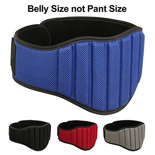 MRX Boxing & Fitness MRX Weight Lifting Belts Fitness Training Gym Back Support Belt 8" Wide (Blue, Large)