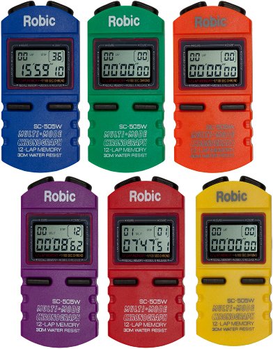 Robic; Developed, Sold and Shipped in America; 12 Memory Recall Professional Quality Stopwatch, Takes 199 Readings, Easy to