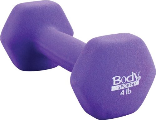 Body Sport Neoprene Dumbbell Hand Weight, 4 lb - Light Purple (Set of 2)