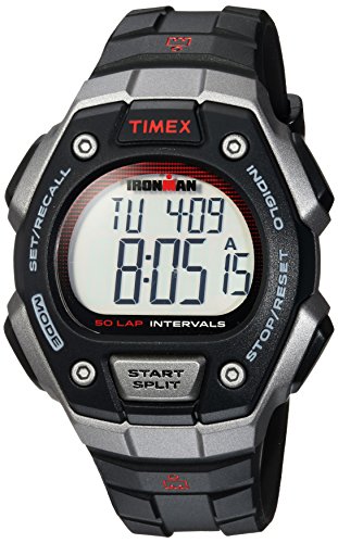 Timex Men's TW5K85900 Ironman Classic 50 Full-Size Black/Gray/Red Resin Strap Watch
