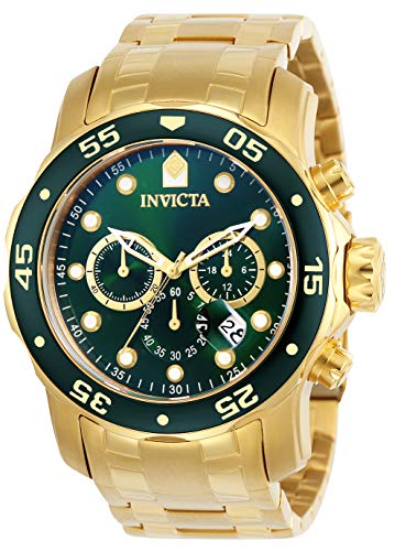 Invicta IN0075 Mens Swiss Pro Diver Large Heavy Gold Tone Stainless Steel Watch