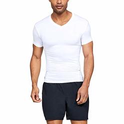 Under Armour Men's HeatGear Tactical V-Neck Compression Short Sleeve T-Shirt , White (100)/Clear , XX-Large