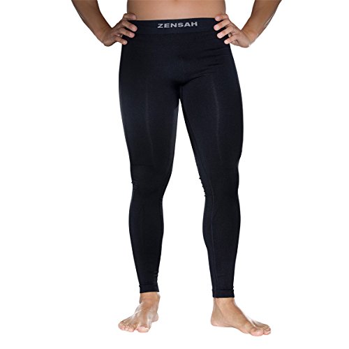 Zensah Base Layer Compression Tights - Compression Tights for Running, Basketball Tights,Large/X-Large, Black