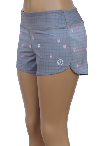 UN92 WC14 Women's Kettlebell Fit Shorts, Grey-10