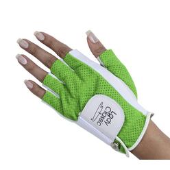 Lady Classic Half Glove (Left Hand), White and Green, Small