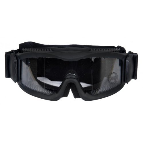Lancer Tactical Ca-221B Clear Lens Vented Safety Airsoft Goggles, Black