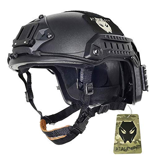 ATAIRSOFT Adjustable Maritime Helmet ABS for Airsoft Paintball(Blak,L/XL)