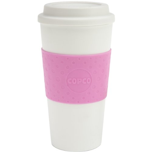 Copco 2510-9920 Acadia Double Wall Insulated Travel Mug with Non-Slip Sleeve, 16-Ounce, Bubble Gum
