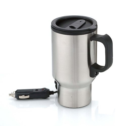 RoyalCraft TM 12 Volt Stainless Steel Thermal Travel Mug with Car Charging for Coffee, Tea or Drinks