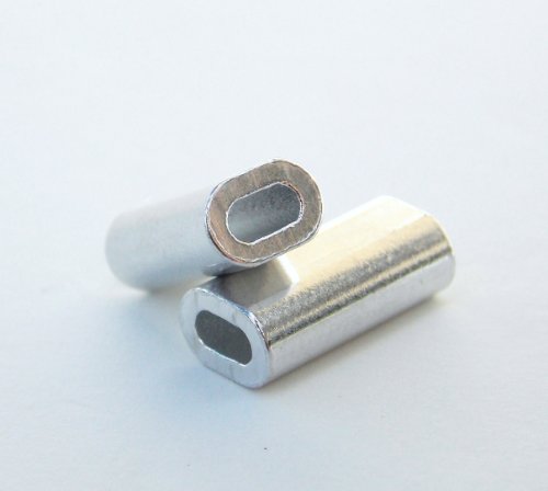 Catch All Tackle Mini Aluminum Oval Crimp Sleeves 2.0mm x 10mm - 100 Pieces