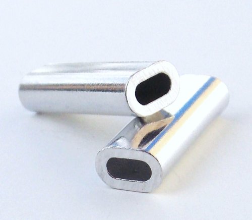 Viibss Aluminum Oval Crimp Sleeves 2.3mm x 18mm - 100 Pieces D Size