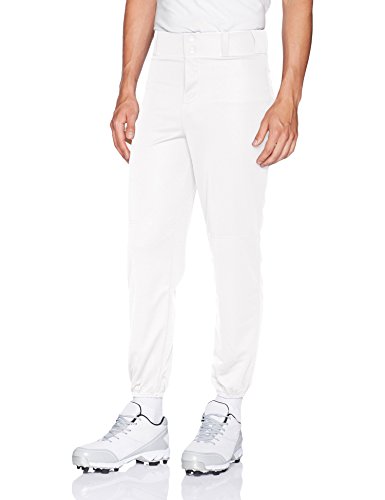 Alleson Ahtletic Men's Elastic Bottom Baseball Pants, White, Medium