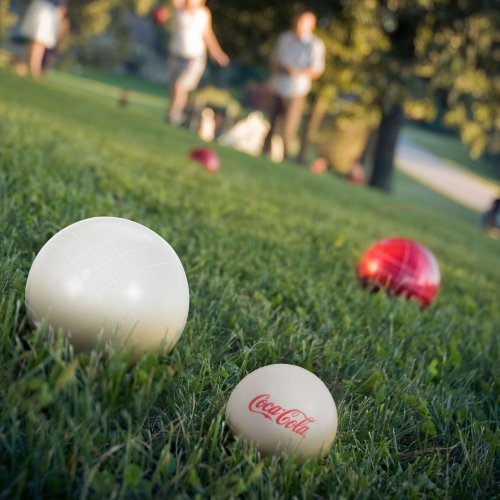 Hey! Play! Bocce Ball Set- Coca Cola Regulation Outdoor Family Bocce Game for Backyard, Lawn, Beach and More- 8 Balls, Pallino, and