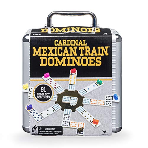 Cardinal Games Cardinal Mexican Train Domino Game with Aluminum Case Game