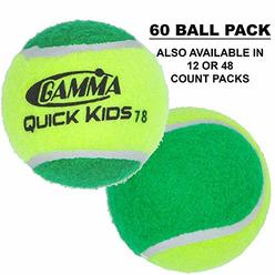 Gamma Sports Kids Training (Transition) Balls, Yellow/Green, Quick Kids 78, 60-Pack