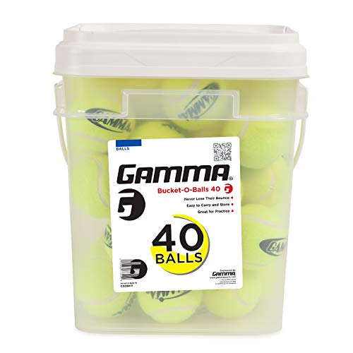 GAMMA Pressureless Tennis Ball Bucket| Case w/48 Practice Balls| Sturdy/Reusable/Portable Bucket to Replace Less Durable