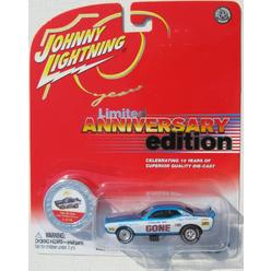 Playing Mantis Johnny Lightning 10 Years Limited Anniversary Edition #4 of 20 - Color Me Gone Dodge Challenger Funny Car Blue/White
